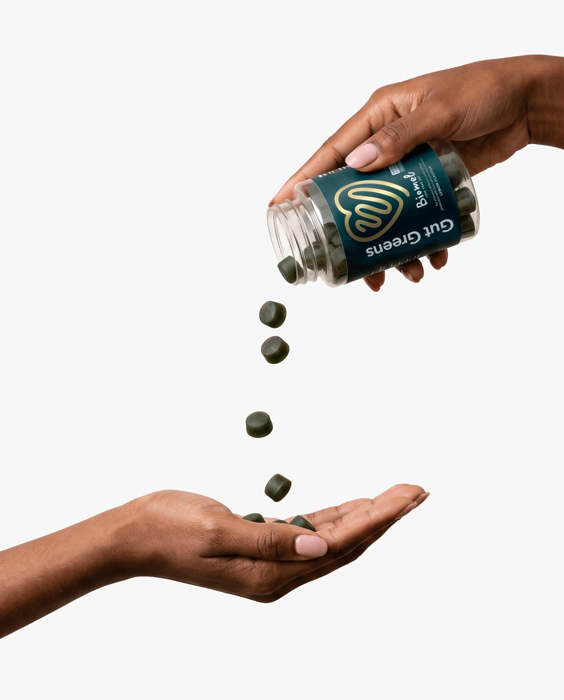 Gut Greens Gummies pouring shot