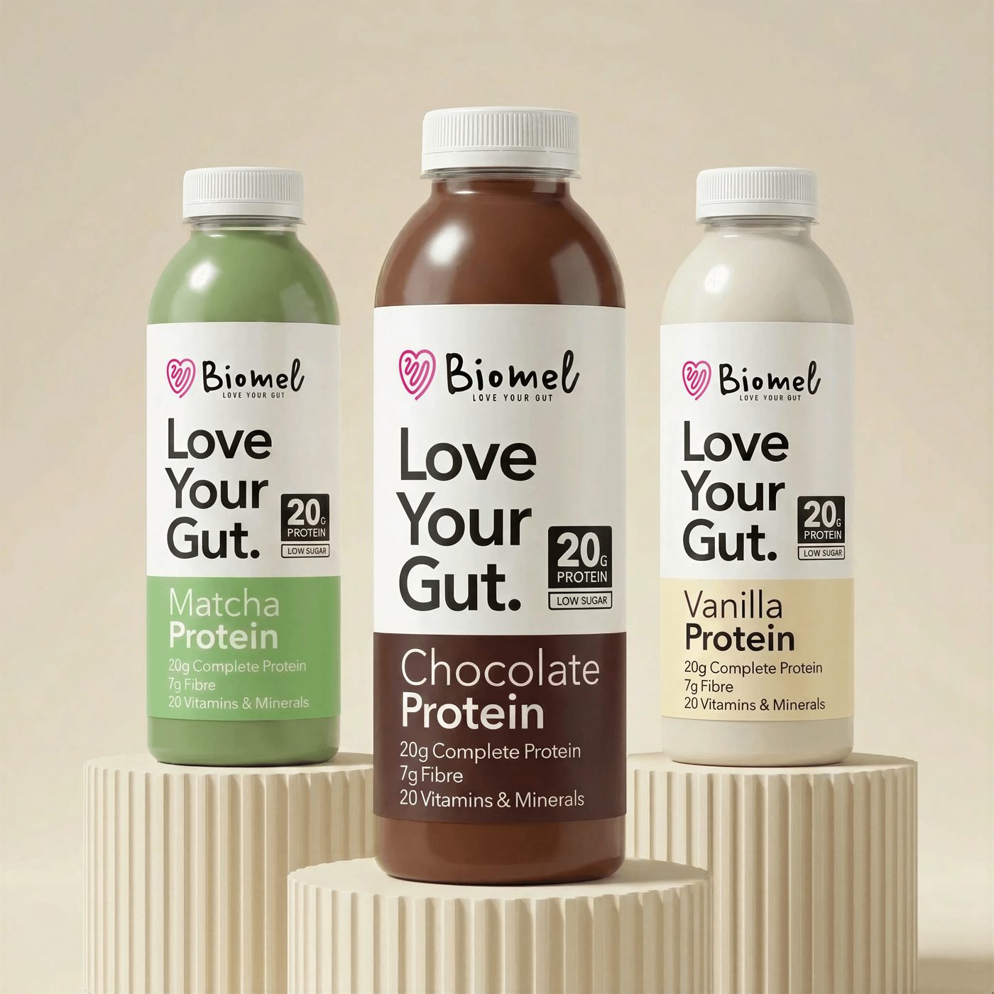 Biomel Protein Drinks — Chocolate, Vanilla and Matcha